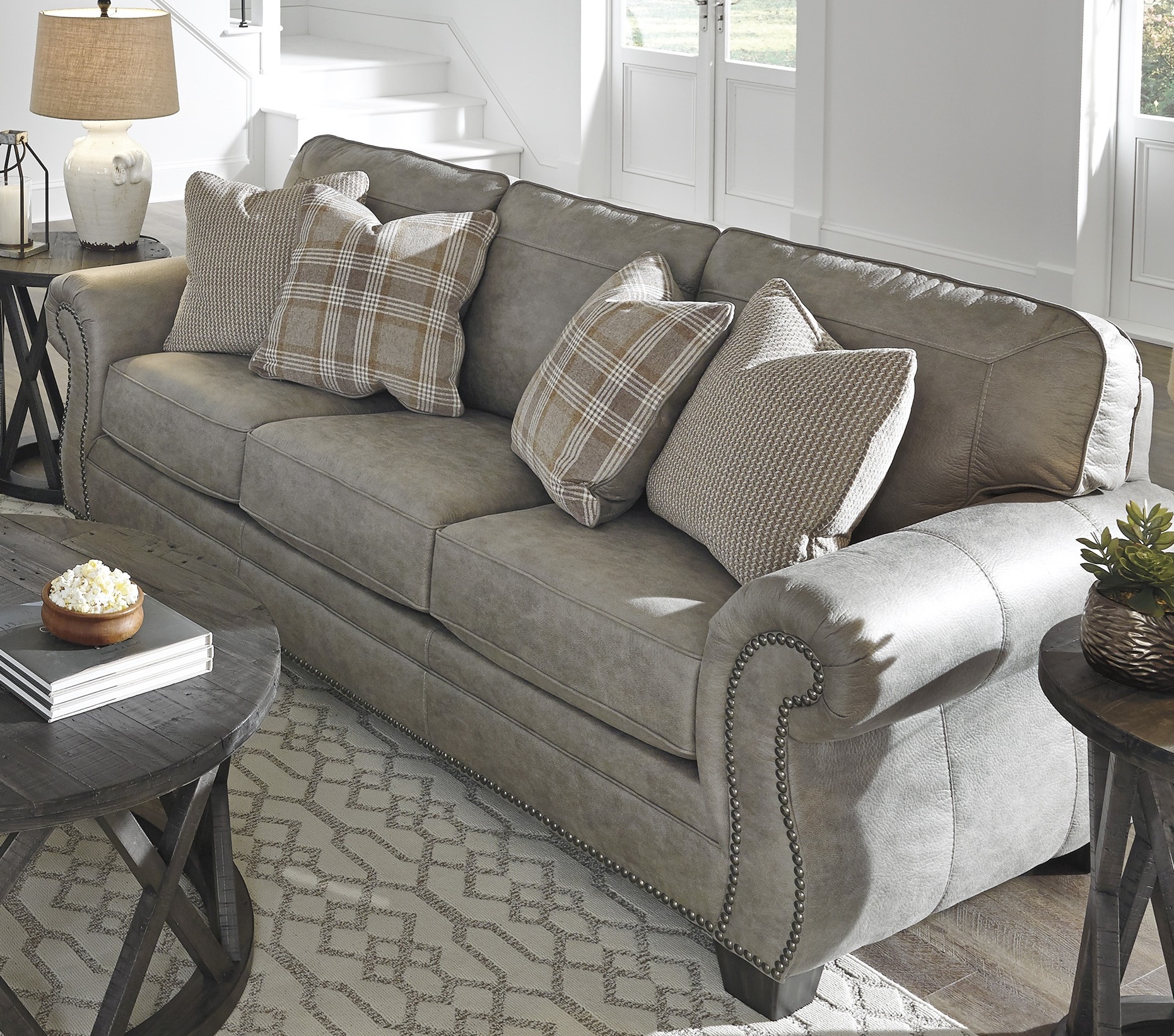 American Design Furniture by Monroe - Aspen Leather Sofa 3